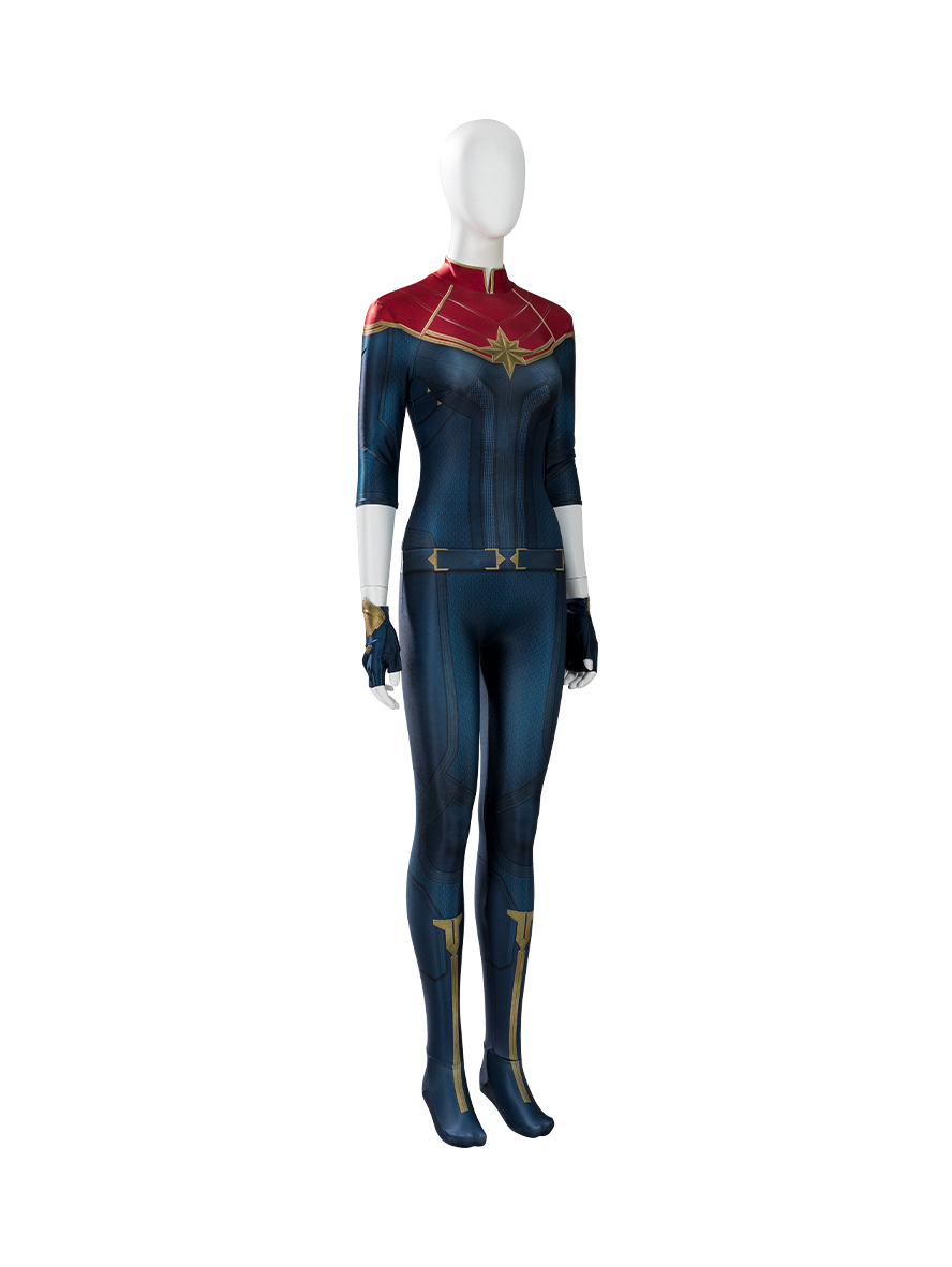 The Marvels Captain Marvel 2 Carol Danvers Battle Bodysuit Cosplay Costume Full Set