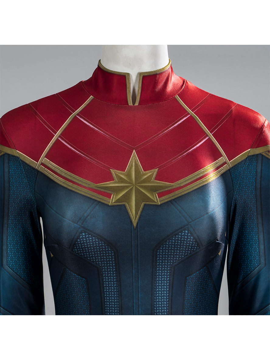 The Marvels Captain Marvel 2 Carol Danvers Battle Bodysuit Cosplay Costume Full Set