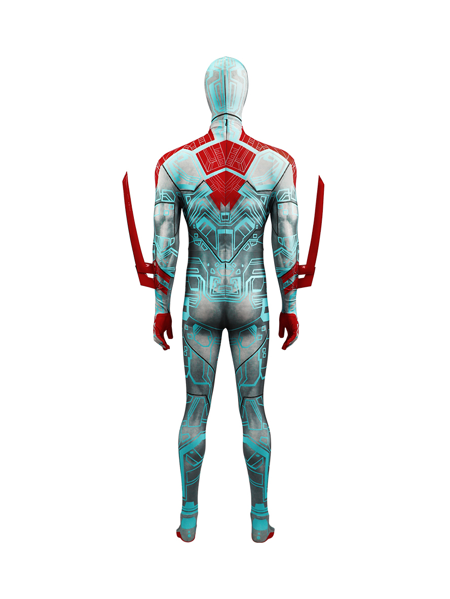 Spiderman 2099 Lycra Pattern Bodysuit Cosplay Costume Full Set