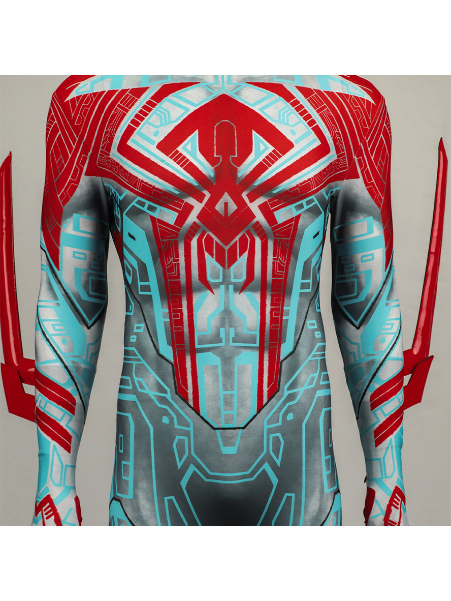 Spiderman 2099 Lycra Pattern Bodysuit Cosplay Costume Full Set