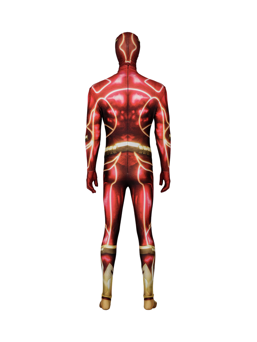 The Flash Barry Allen Lycra Bodysuit Cosplay Costume Full Set