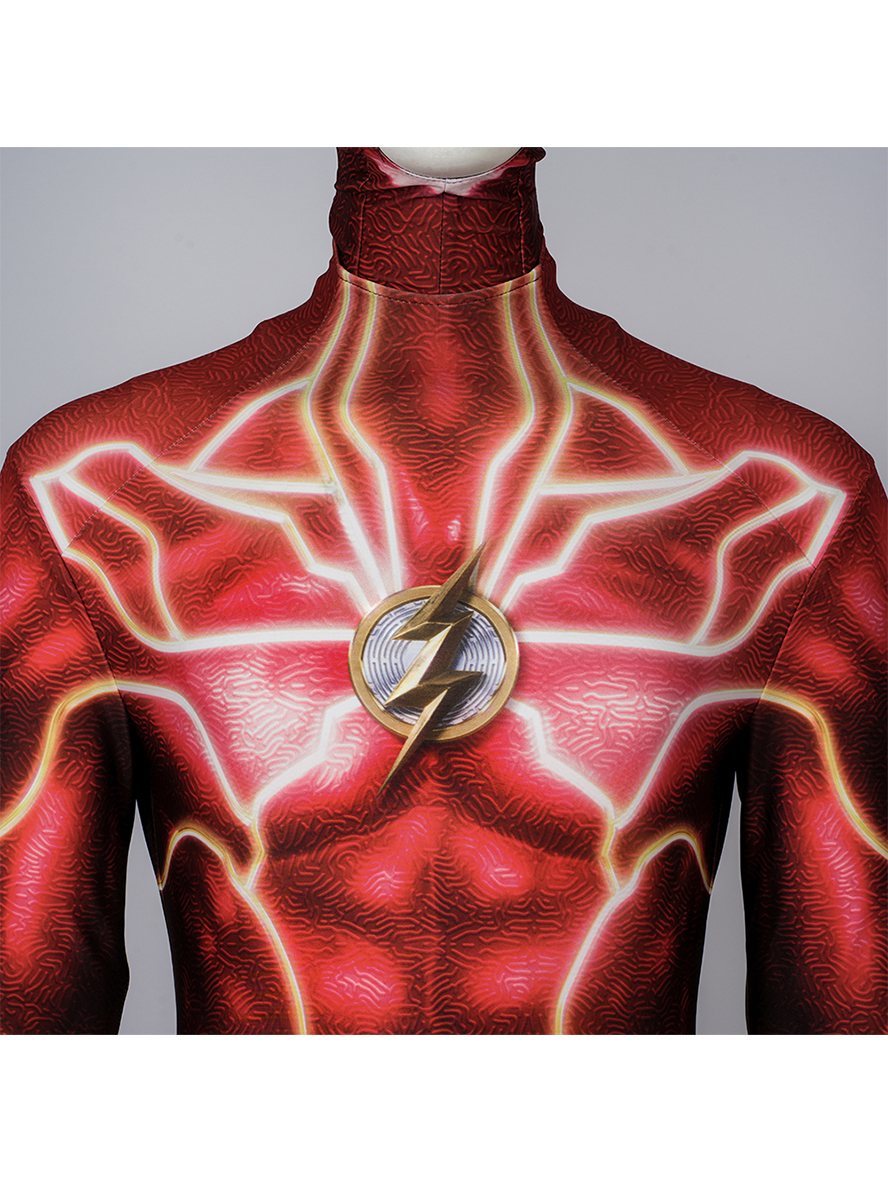 The Flash Barry Allen Lycra Bodysuit Cosplay Costume Full Set