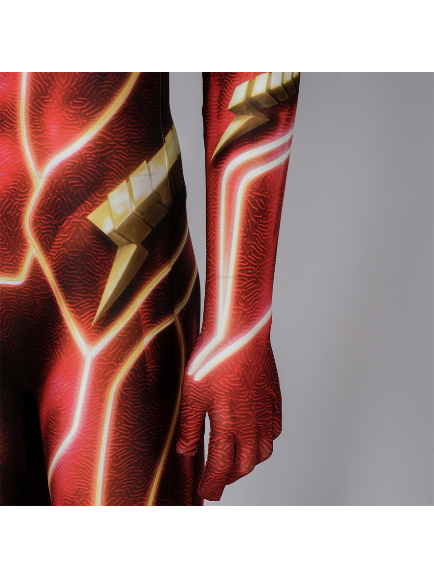 The Flash Barry Allen Lycra Bodysuit Cosplay Costume Full Set