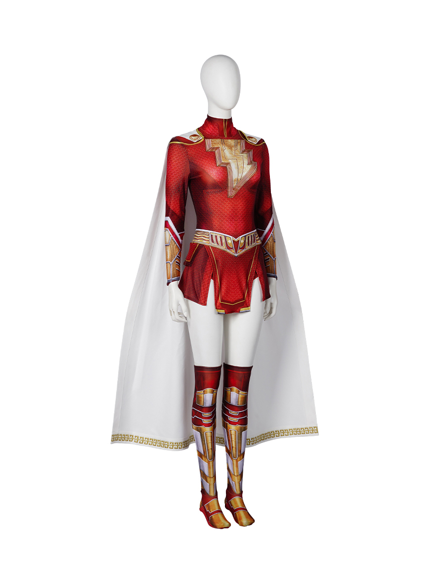 Shazam 2 Fury of the Gods Mary Batson Lycra Bodysuit Cosplay Costume Full Set