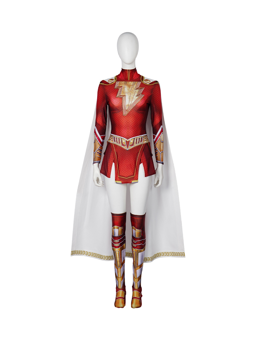 Shazam 2 Fury of the Gods Mary Batson Lycra Bodysuit Cosplay Costume Full Set