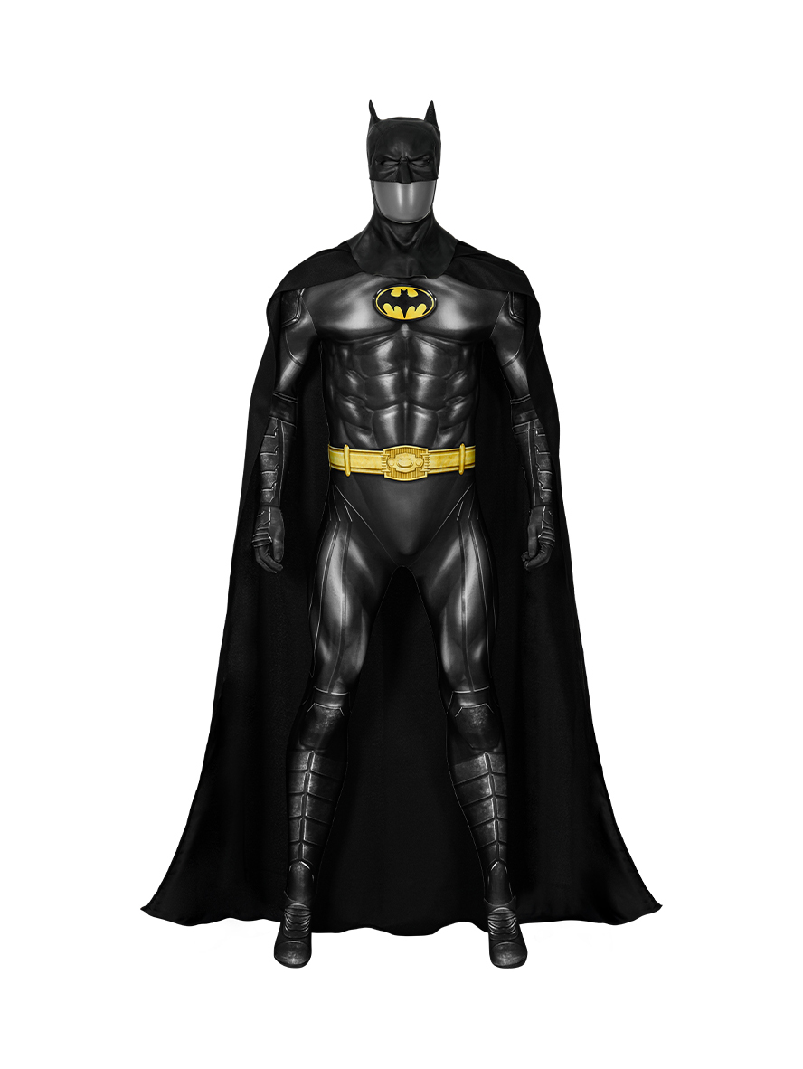 The Flash Michael Keaton Version Batman Lycra Bodysuit Cosplay Costume Full Set