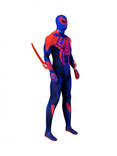 Spider-Man Across The Spider Verse Spider Man 2099 Lycra Bodysuit Cosplay Costume Full Set