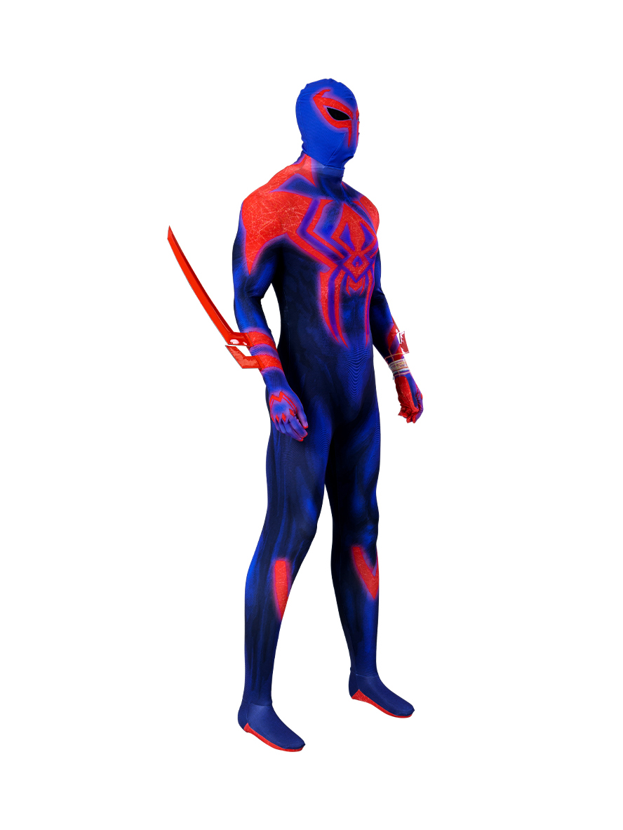 Spider-Man Across The Spider Verse Spider Man 2099 Lycra Bodysuit Cosplay Costume Full Set