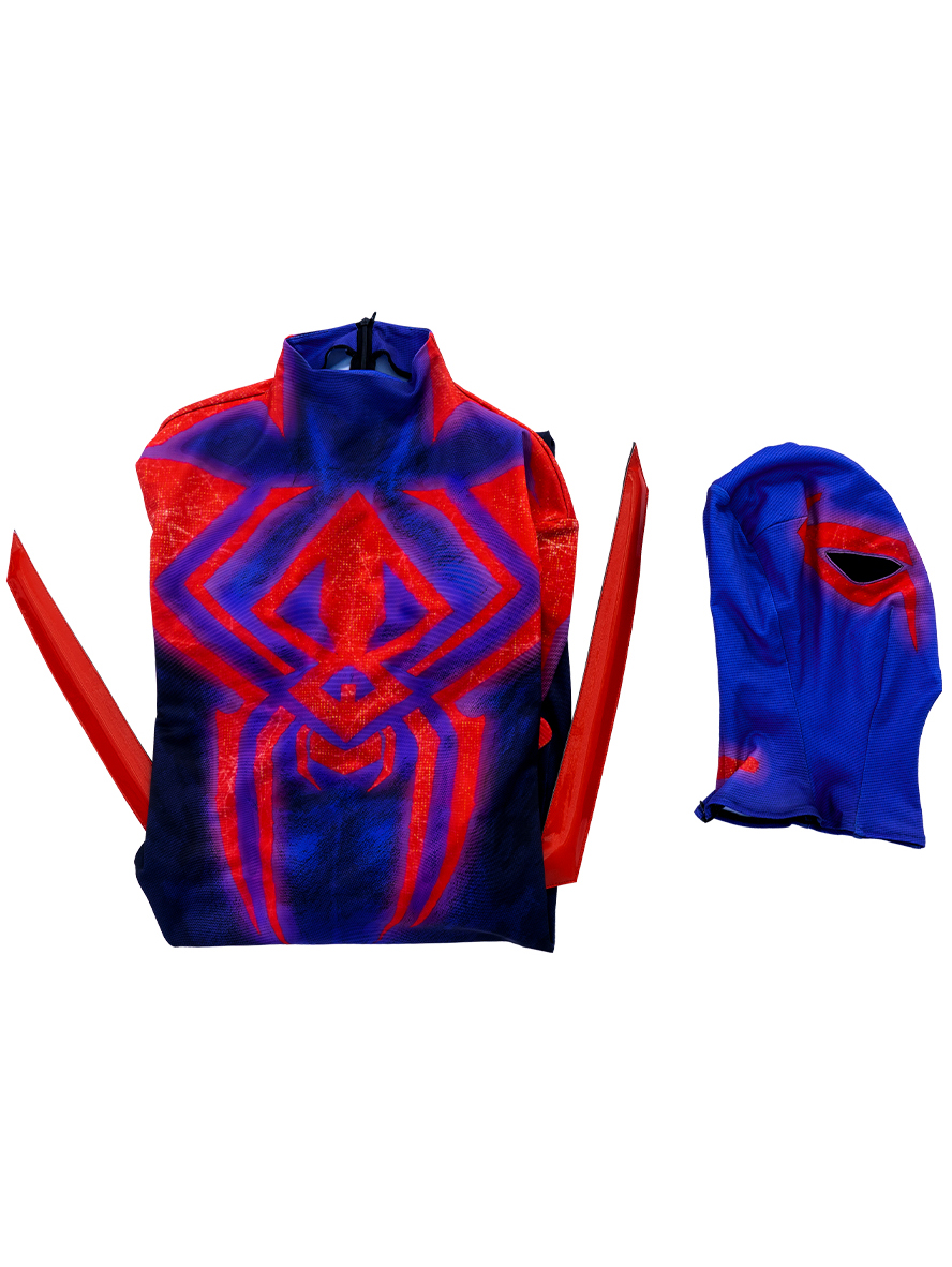 Spider-Man Across The Spider Verse Spider Man 2099 Lycra Bodysuit Cosplay Costume Full Set