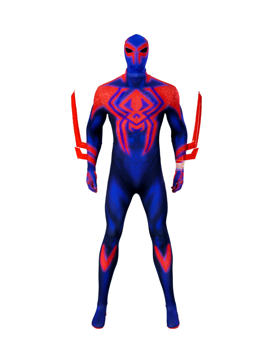 Spider-Man Across The Spider Verse Spider Man 2099 Lycra Bodysuit Cosplay Costume Full Set