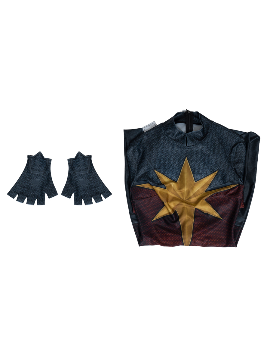 The Marvels Carol Danvers Captain Marvel Team Uniform Lycra Bodysuit Cosplay Costume Full Set