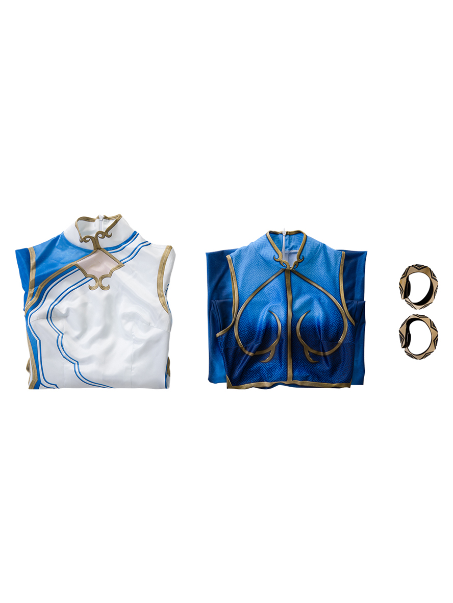 Street Fighter 6 Chun-Li Printed Bodysuit Version Cosplay Costume Full Set