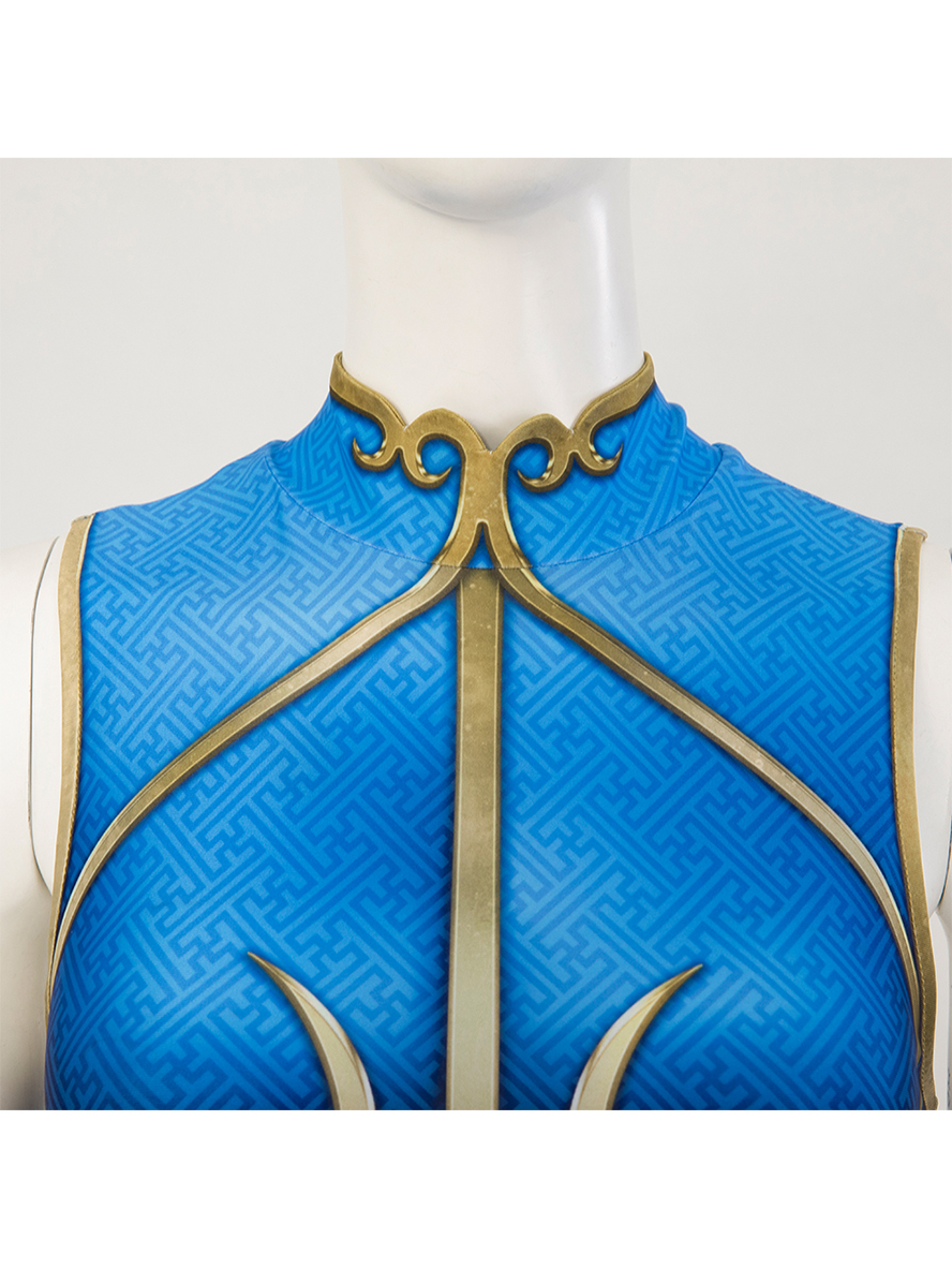 Street Fighter 6 Chun-Li Printed Bodysuit Version Cosplay Costume Full Set