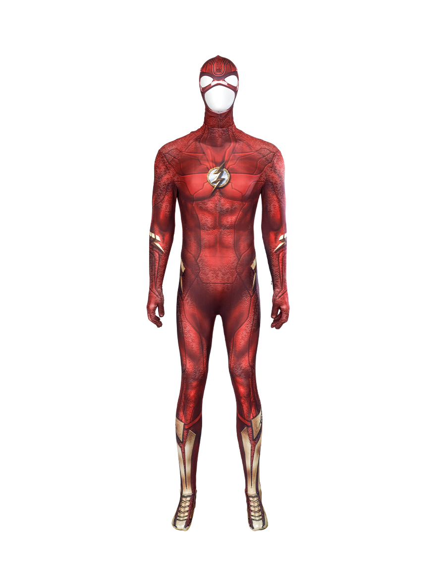 The Flash Barry Allen The Flash Normal Version Lycra Bodysuit Cosplay Costume Full Set